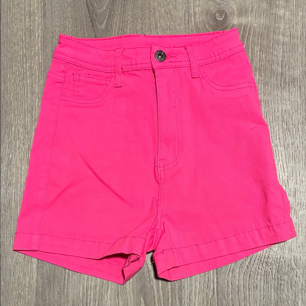 Hot Pink High Waist Women's Shorts